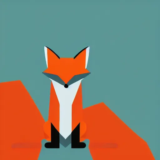 Prompt: an abstract logo depicting a fox