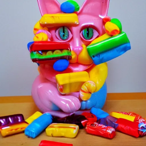 Image similar to cat made out of candy