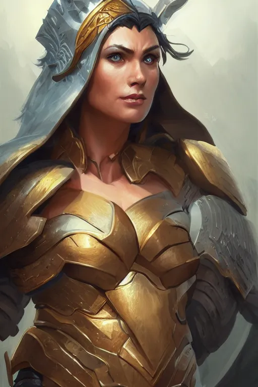 Image similar to amazon valkyrie athena, d & d, fantasy, portrait, highly detailed, headshot, digital painting, trending on artstation, concept art, sharp focus, illustration, art by artgerm and greg rutkowski and magali villeneuve