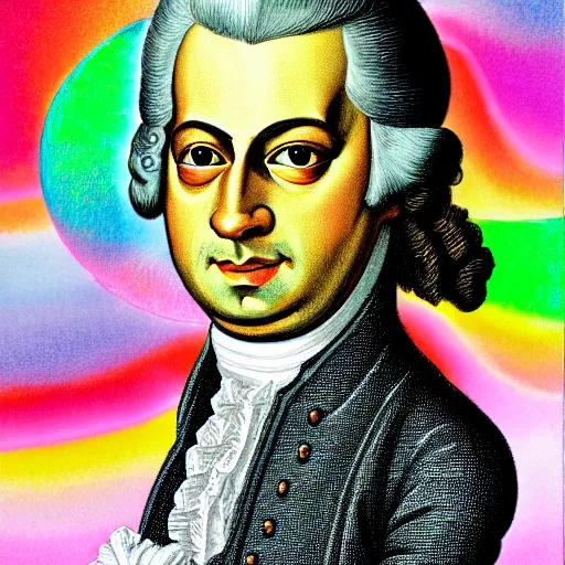 Image similar to original illustration of Mozart by Lisa Frank