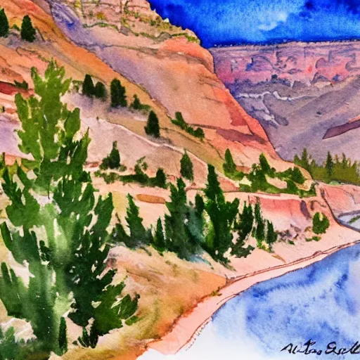 Prompt: Alta canyon, watercolor