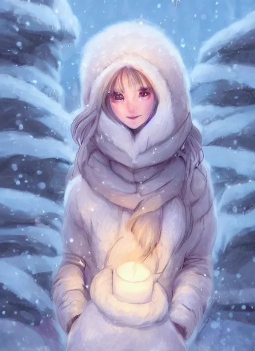 Image similar to award winning beautiful portrait commission art of a female furry anthro polar bear fursona with a cute beautiful attractive detailed feminine furry face wearing cute stylish winter clothes at a comfy winter cabin at dusk by firelight. Character design by charlie bowater, ross tran, artgerm, and makoto shinkai, detailed, inked, western comic book art