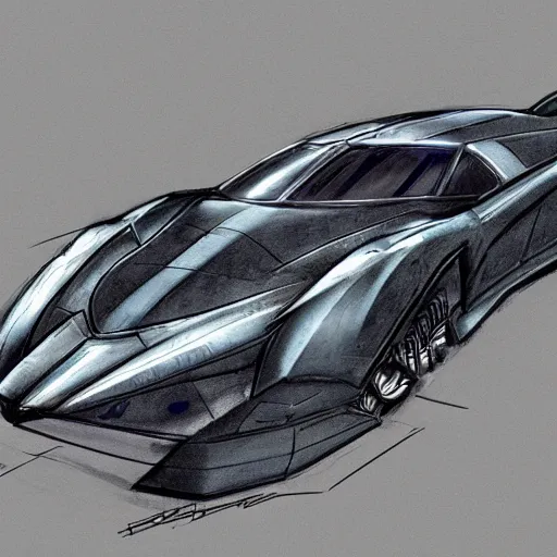 Image similar to concept art blueprint the dark knight batmobile influenced by halo