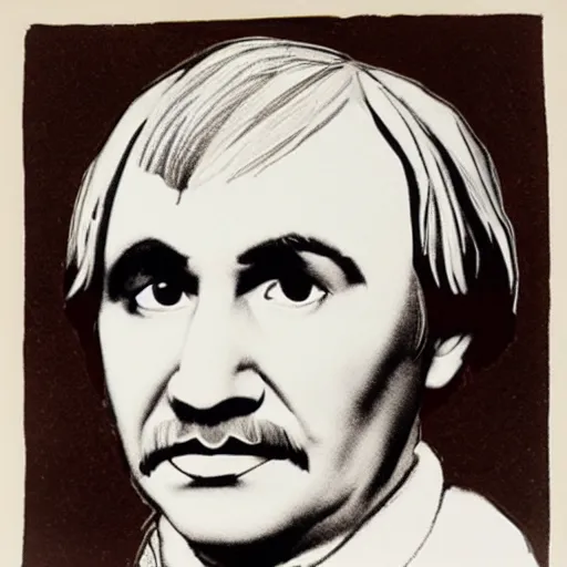 Image similar to nikolai gogol by andy warhol