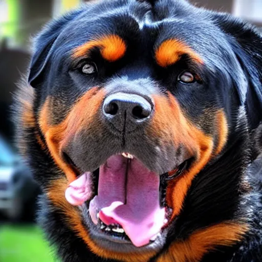 Prompt: Rottweiler dinosaur hybrid