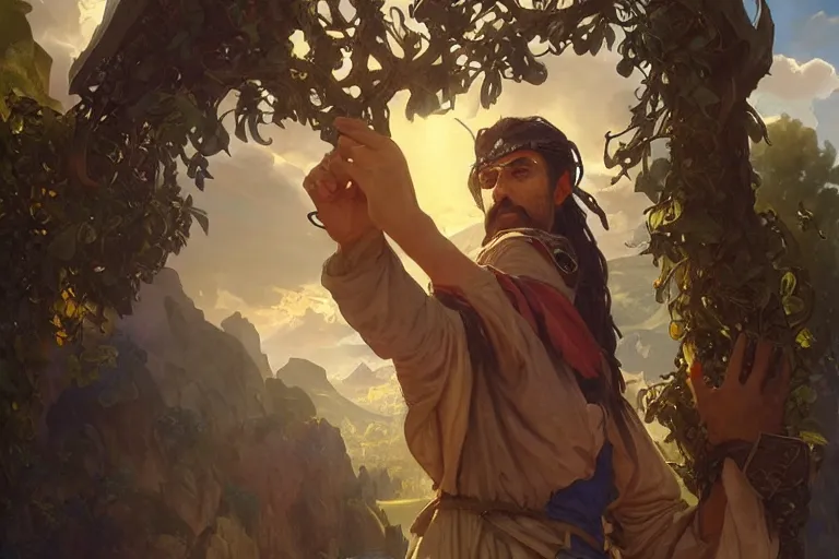 Prompt: a hyperrealistic render of a peasant with a ring, outdoor, art by Artgerm and Greg Rutkowski and Alphonse Mucha, hearthstone art style, epic fantasty card game art, Beautiful dynamic dramatic moody lighting, shadows, cinematic, Octane, 8K