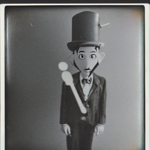 Image similar to polaroid photo of real life pinocchio