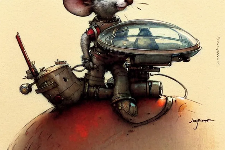 Image similar to adventurer ( ( ( ( ( 1 9 5 0 s retro future robot mouse explorer vehical. muted colors. ) ) ) ) ) by jean baptiste monge!!!!!!!!!!!!!!!!!!!!!!!!! chrome red