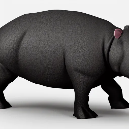 Image similar to low polygon render of a hippo on a white background, isometric 3 d, ultra hd