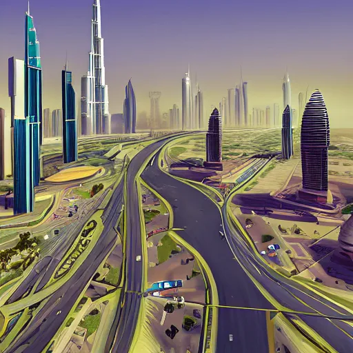 Prompt: gta : dubai, by lillian liu