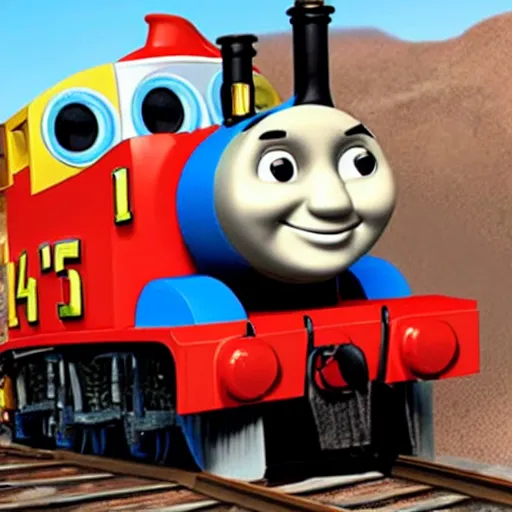 Image similar to dwayne johnson as train in thomas and friends series