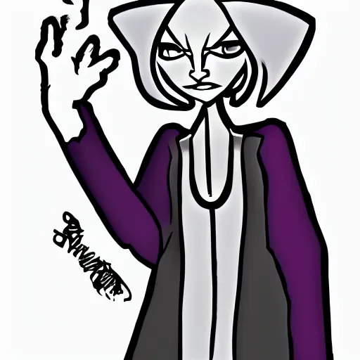 Prompt: jynx from arcane, christopher c. lee, toon effect, line art