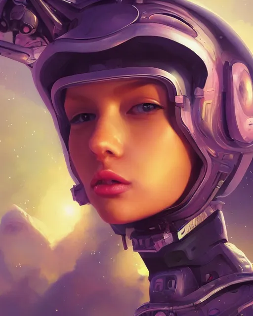 Prompt: portrait of perfect girl, beautiful landscape, highly detailed, pretty face, strange shapes, machine planet, alien atmosphere, glass obelisks, ufo in the sky, full of color, advanced technology, cinematic lighting, sharp focus, artstation, intricate, masterpiece, art by maria panfilova and dylan kowalski and huifeng huang