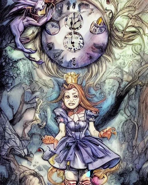 Image similar to Alice in wonderland drawn by Jim lee,