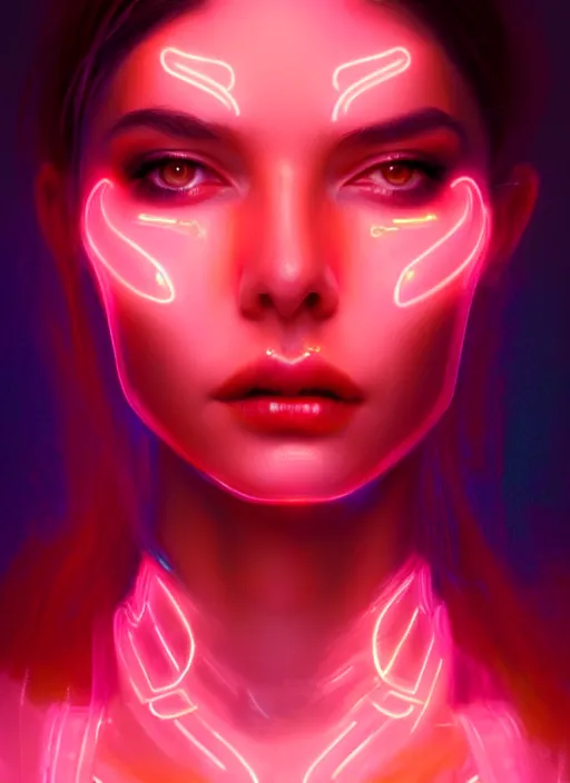 Prompt: a portrait of female humanoid in transparent fashion wear, intricate, elegant, cyber neon lights, highly detailed, digital photography, trending in artstation, glamor pose, concept art, smooth, sharp focus, art by artgerm and greg rutkowski