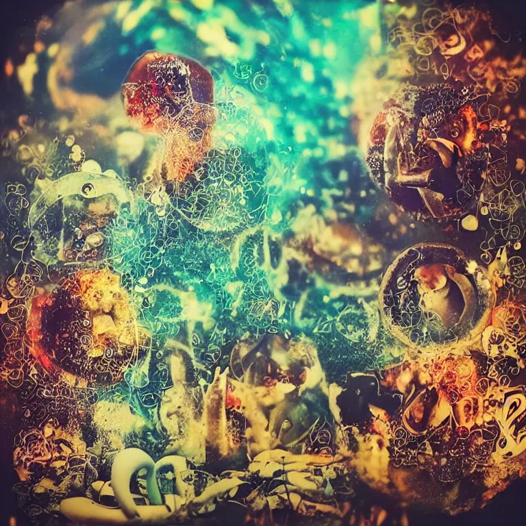 Image similar to double exposure of dally life, symbols of live, explosion, love is the most relevant theme, love is infinity, love is begin of all, 8 k resolution, artistic mode, artistic, trending on instagram, long exposure, love art, serious, fantasy and dreams vibes, mushrooms style and macro style