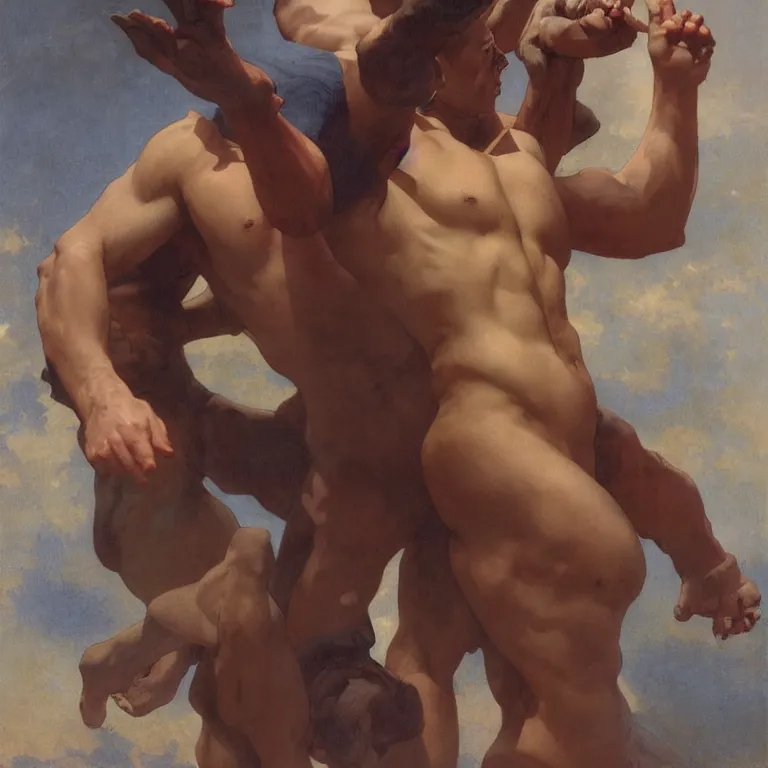 Prompt: Drax the Destroyer from Guardians of the Galaxy by William Adolphe Bouguereau