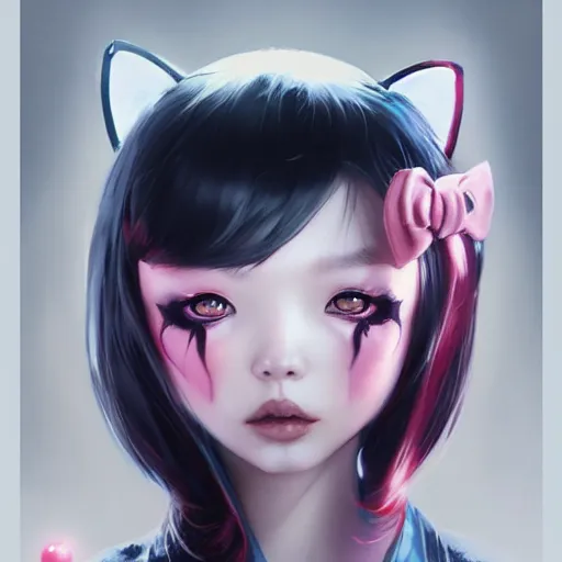 Evil Hello Kitty by Stanley Artgerm Lau, WLOP