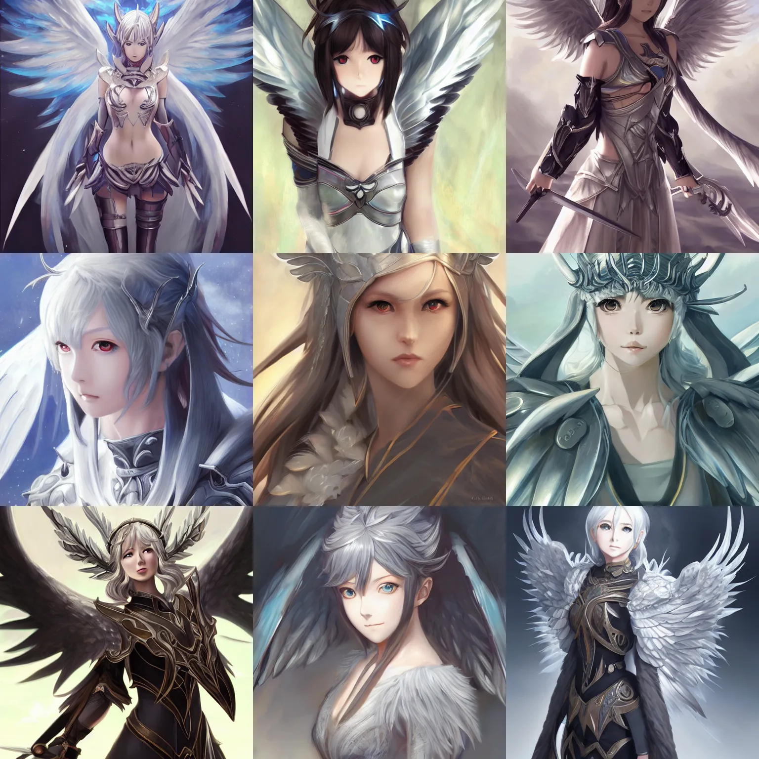 Prompt: An anime portrait of Ssunbiki as a silver-winged angel from Skyrim, by Stanley Artgerm Lau, WLOP, Rossdraws, James Jean, Andrei Riabovitchev, Marc Simonetti, and Sakimichan, trending on artstation
