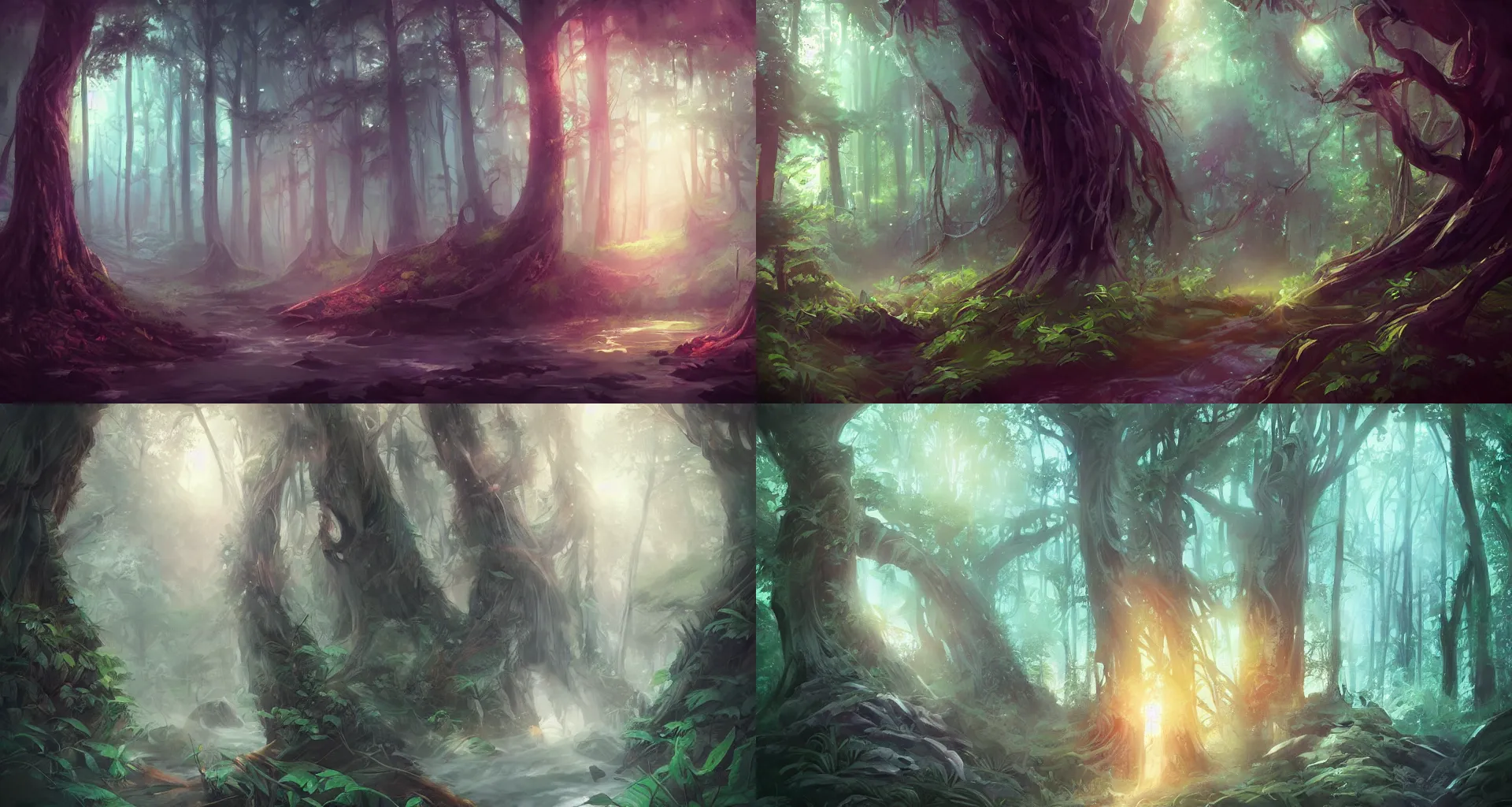 Prompt: forest, art by ross tran