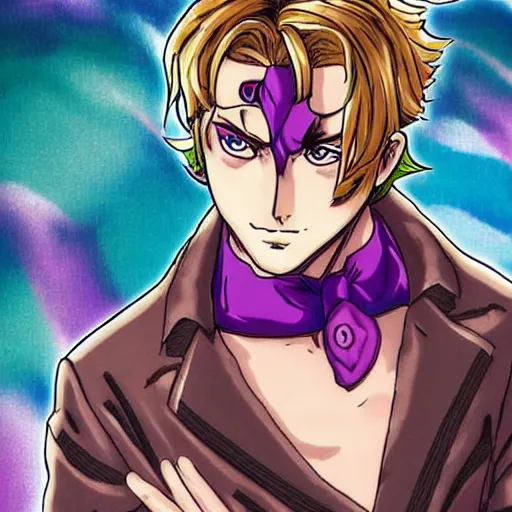 Image similar to Ryan Gosling in JoJo's bizarre adventure anime style