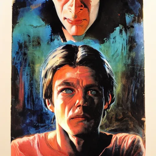 Image similar to photorealistic picture, by bob peak and alex ross, ju on horror movie poster, gouache and wash paints, fine details, fine intricate, fine facial proportionate, fine body proportionate, fine fix broken line, fine fix duplicate line, smooth focus, sharp details, bokeh, 4 k, fine 5 k details