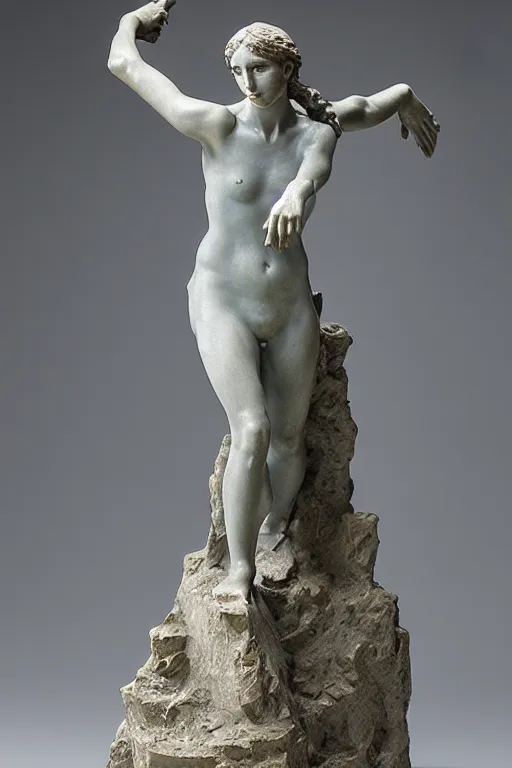 Prompt: sculpture of the light fighting the darkside of humanity by camille Claudel