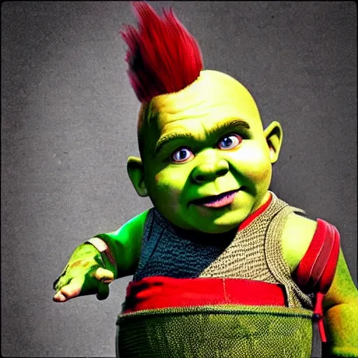 Image similar to “Shrek as Chucky”