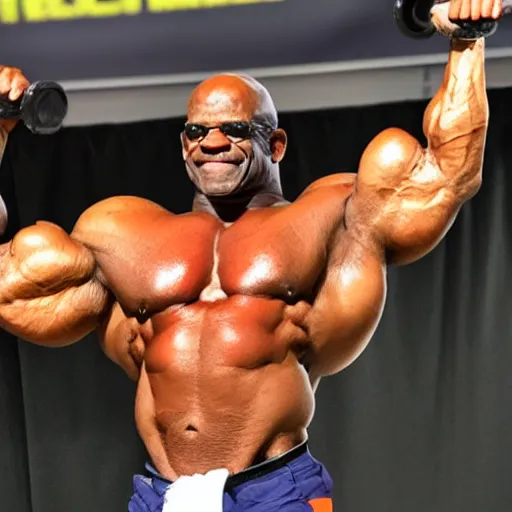 Image similar to ronnie coleman with trenbolone cow