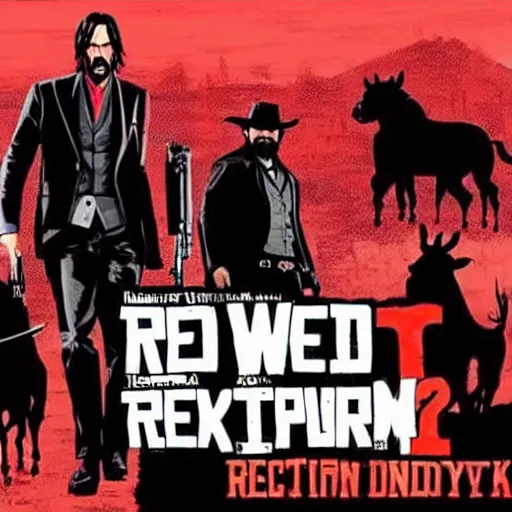 Image similar to John wick in Red dead redemption 2 movie