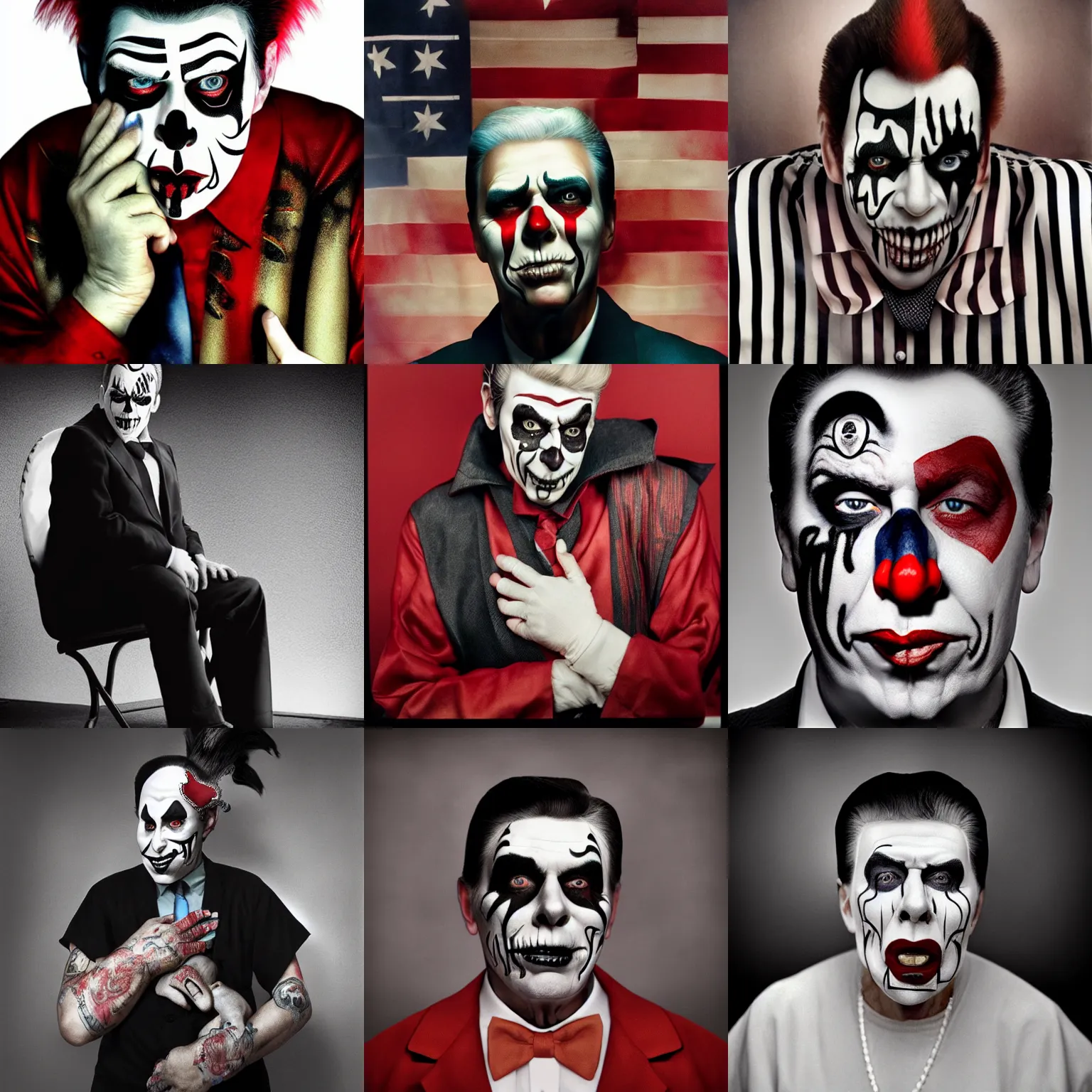Prompt: juggalo ronald reagan photograph by erwin olaf