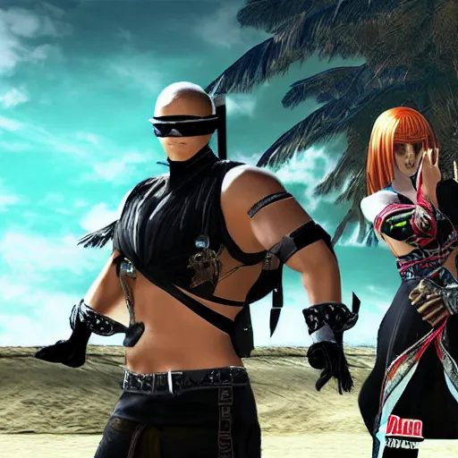 Image similar to dead of alive video game team ninja on the playa