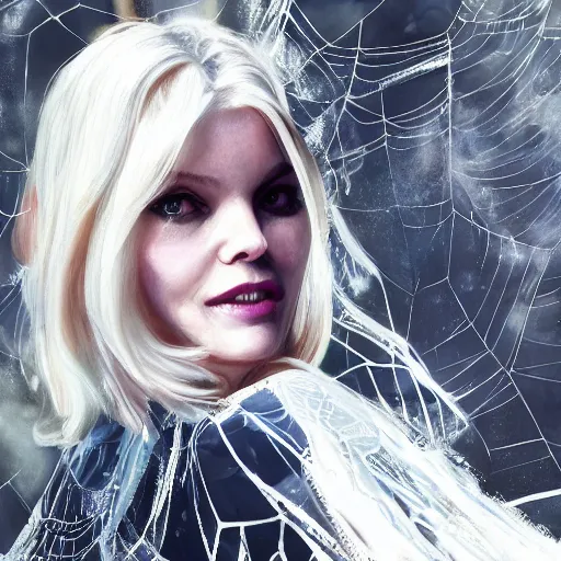 Prompt: young michelle pfeiffer as spider - gwen, fantasy, intricate, elegant, highly detailed, digital painting, artstation, concept art, smooth, sharp focus, contemporary fashion shoot, by edward robert hughes, annie leibovitz and steve mccurry, david lazar, jimmy nelsson, extremely detailed, hyperrealistic, perfect face, octane render