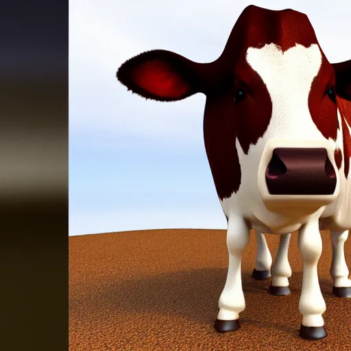 Prompt: a 3 d character saving money on a cow, trending, blender