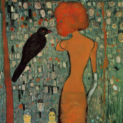 Prompt: birds, modigliani, intricate detail, klimt, whistler,