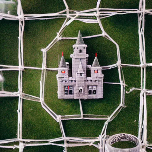 Image similar to aerial photo of castle in a terrarium, sigma 5 0 mm f 1. 4