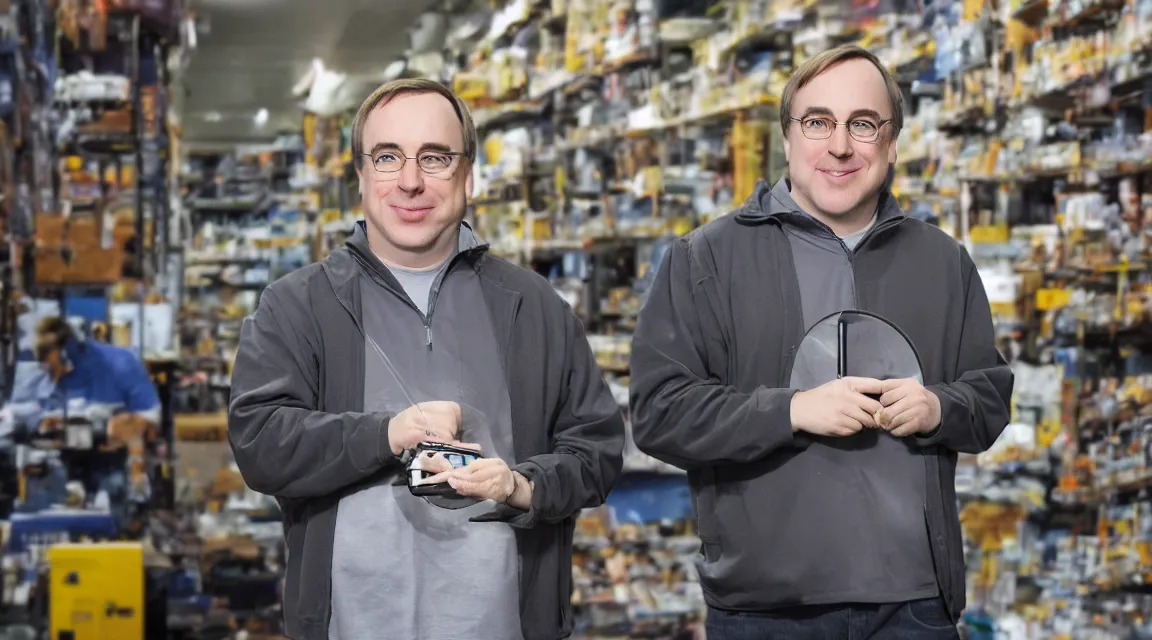 Image similar to one vinil scale figure of Linus Torvalds, photo product