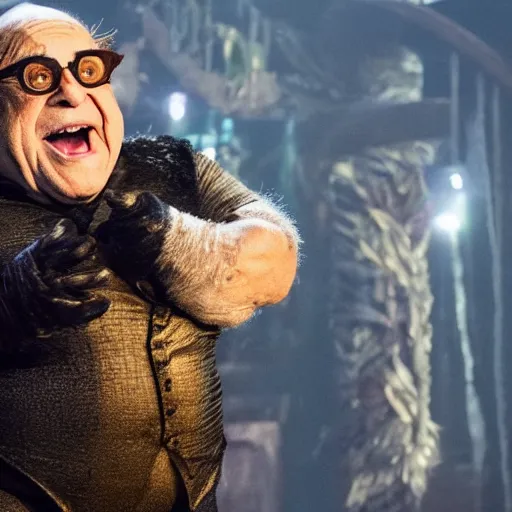 Image similar to movie still of danny devito as a jellicle cat in cats 2 0 1 9