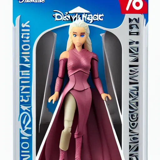 Prompt: daenerys targaryen as a vinyl action figure with no joint articulation, by Hasbro and Disney Infinity, product photo