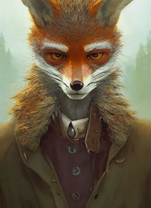 Image similar to highly detailed portrait fantastic mr fox stephen bliss unreal engine fantasy art by greg rutkowski loish rhads ferdinand