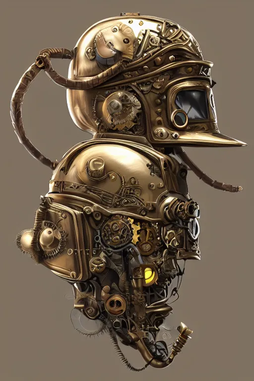 Image similar to steampunk helmet fantasy art mask robot ninja stylized digital illustration sharp focus, elegant intricate digital painting artstation concept art global illumination ray tracing advanced technology chaykin howard and campionpascale and cooke darwyn and davis jack