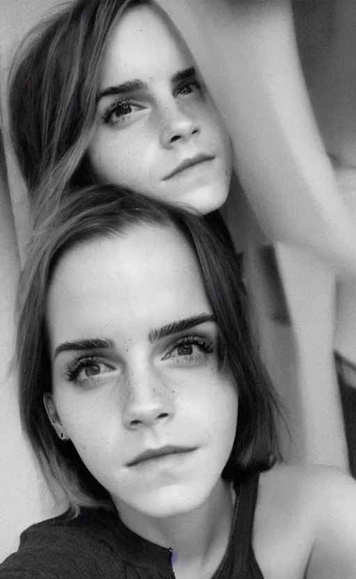 Prompt: emma watson face, instagram, hollywood