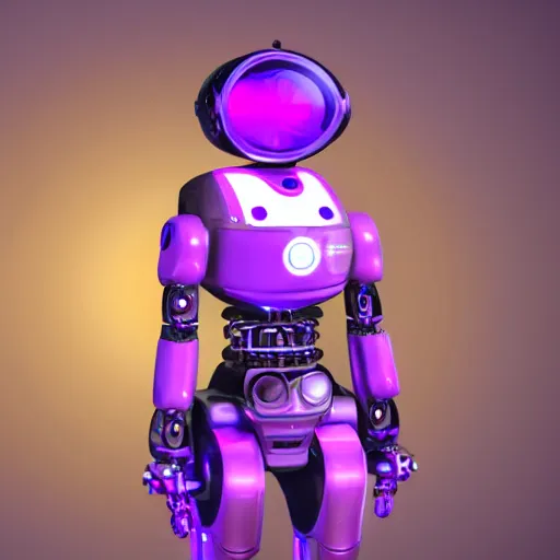 Image similar to robot bounty hunter, violet light