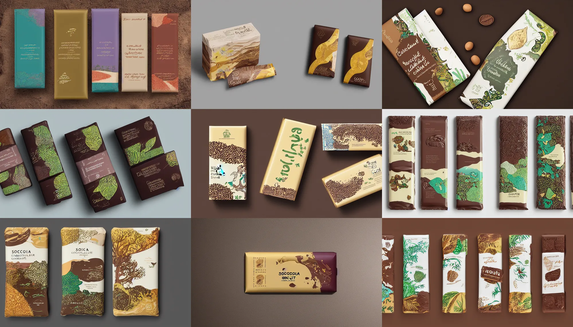 Prompt: socotra island inspired conceptual chocolate bar packaging, label design, behance, packaging of the world, award, front label, packaging design, craft