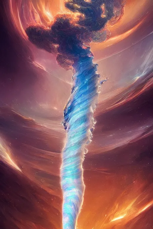 Image similar to a dancer marbled tornado by artgem and greg rutkowski, highly detailed, high contrast!!, light reflection, trippy, nebula, trending on artstation