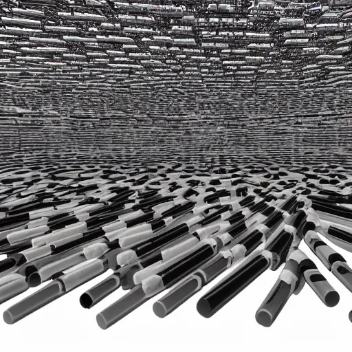 Image similar to a thousand pens have fallen under the grid