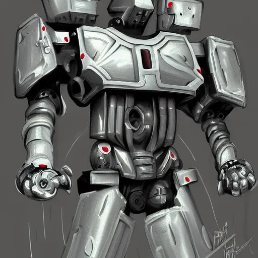 Prompt: futuristic war robot, highly detailed, digital painting