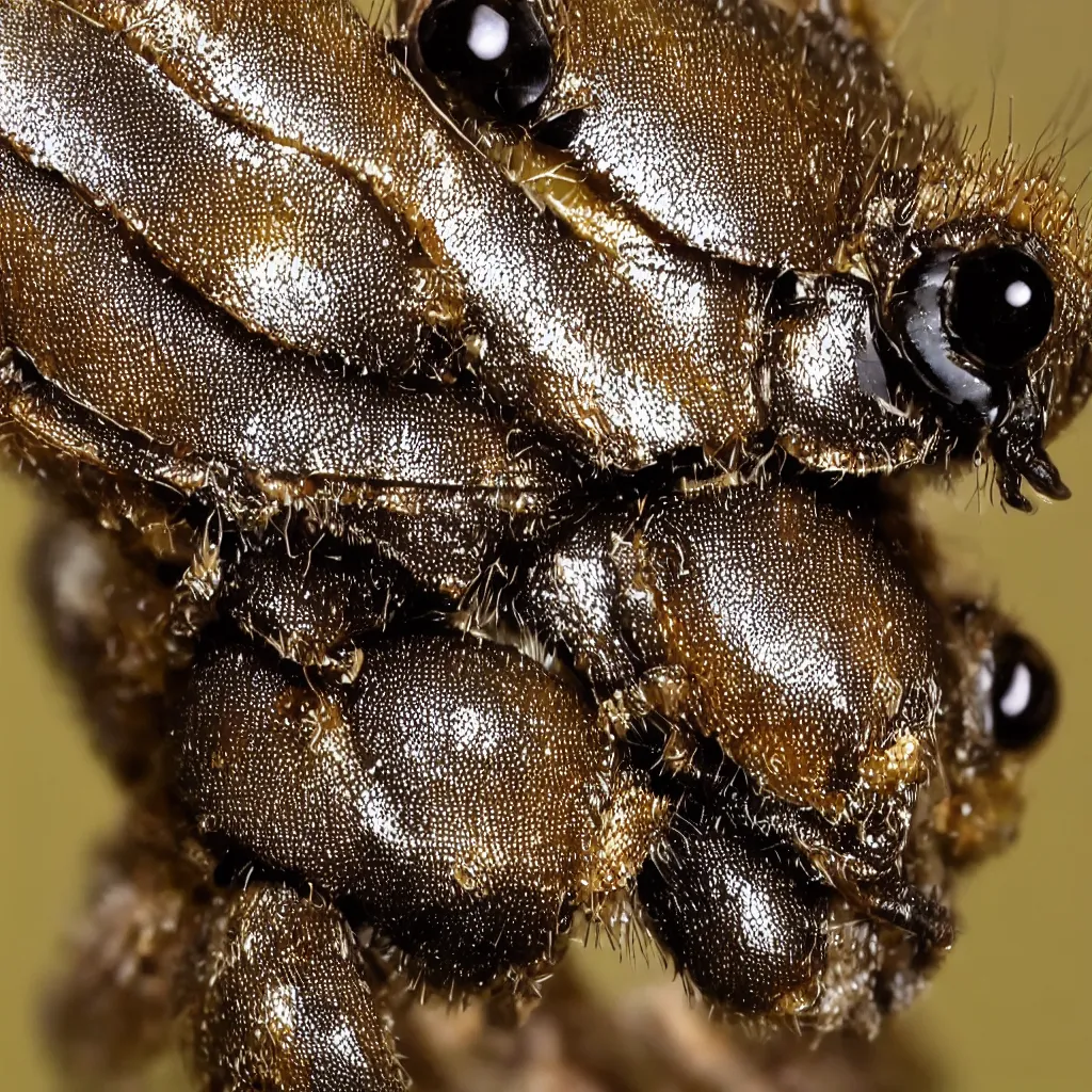 Prompt: the face of the insect vespa bellutina,