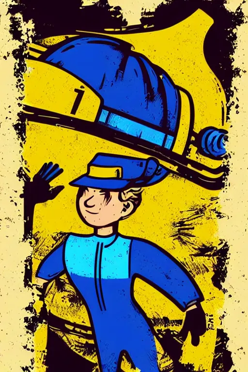 Image similar to fallout 7 6 retro futurist illustration art by butcher billy, sticker, colorful, illustration, highly detailed, simple, smooth and clean vector curves, no jagged lines, vector art, smooth andy warhol style