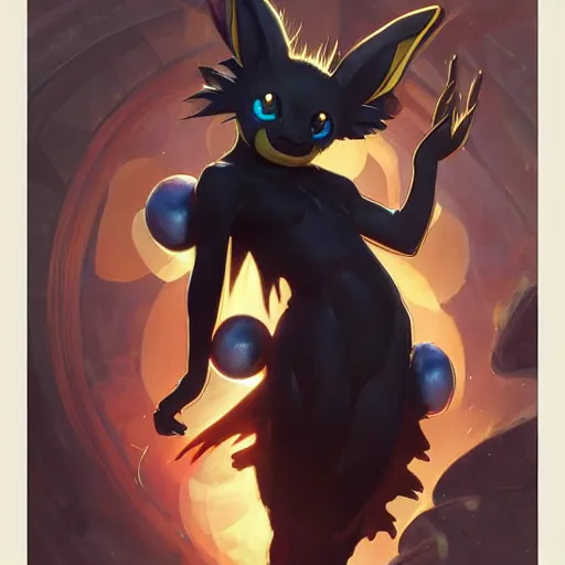 Image similar to Umbreon by Stanley Artgerm Lau, greg rutkowski, thomas kindkade, alphonse mucha, loish, norman Rockwel